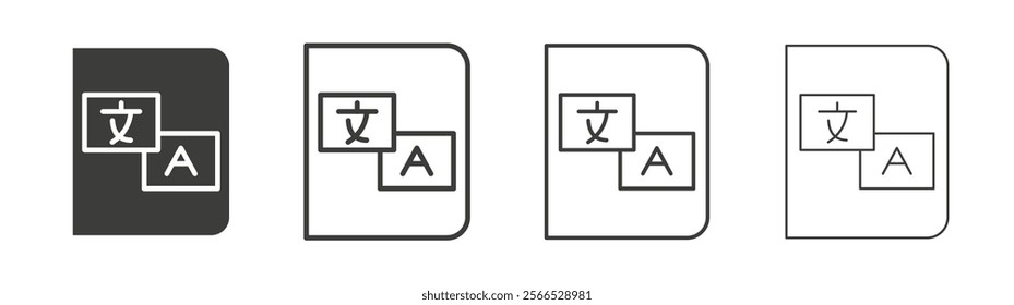 Translation icon collection for website design, app, UI design.