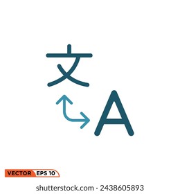 Translation icon design vector graphic of template, sign and symbol