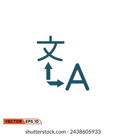 Translation icon design vector graphic of template, sign and symbol