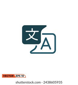 Translation icon design vector graphic of template, sign and symbol