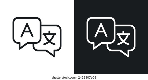 Translation icon designed in a line style on white background.