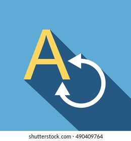 Translation icon in flat style isolated with long shadow vector illustration
