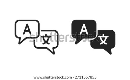 Translation icon. Language translation icon. Translation speech icon vector