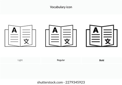 Translation icon. Light, Regular And Bold style design isolated on white background