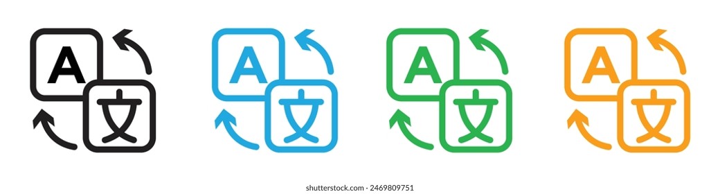 Translation icon line art vector