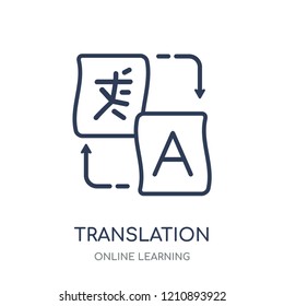Translation icon. Translation linear symbol design from Online learning collection.