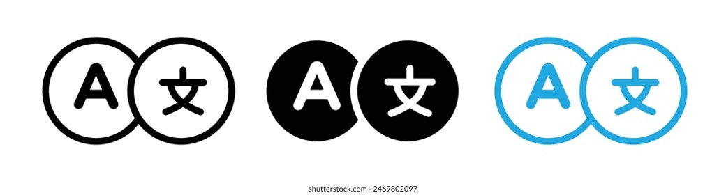 Translation icon logo set vector