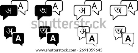 Translation Icon Pack Indian Fonts Hindi and Bangla