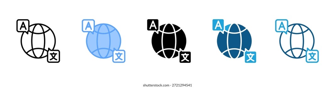 Translation icon set multiple style collection