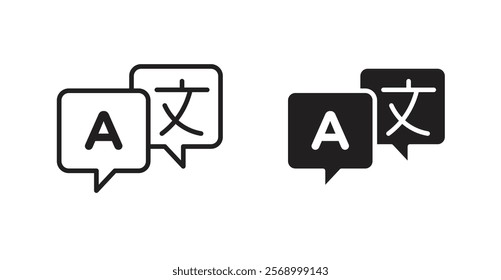 Translation icon set vector graphics designs