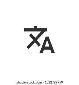 Translation icon in simple design. Vector illustration.