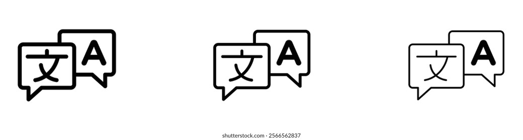 Translation icon in tree different line stroke sizes.