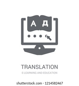 Translation icon. Trendy Translation logo concept on white background from E-learning and education collection. Suitable for use on web apps, mobile apps and print media.