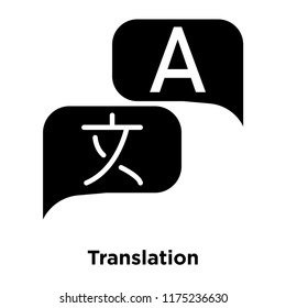 Translation icon vector isolated on white background, logo concept of Translation sign on transparent background, filled black symbol