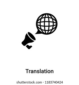 Translation icon vector isolated on white background, logo concept of Translation sign on transparent background, filled black symbol