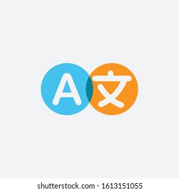 Translation icon vector logo template flat illustration