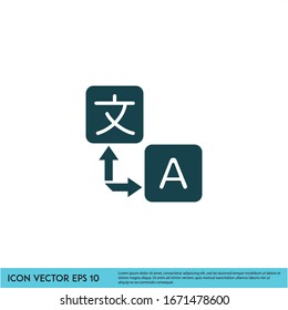Icono de traducción logotipo de la plantilla de diseño elemento vectorial eps 10