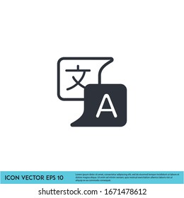 Translation Icon Vector Logo Template Design Element Vector Eps 10