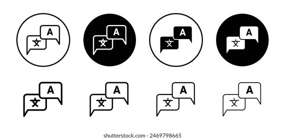 Translation icon vector set collection for web