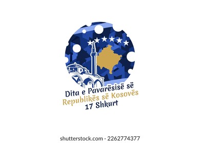 Translation: Independence Day of Kosovo, February 17. vector illustration. Suitable for greeting card, poster and banner