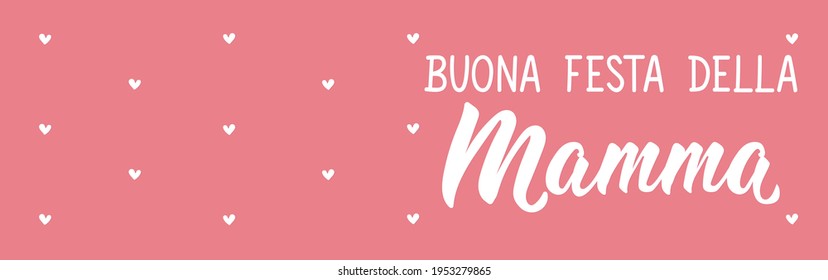 Translation from Italian: Happy Mother's Day. Lettering. Ink illustration. Modern brush calligraphy Isolated on white background. Buona festa della mamma