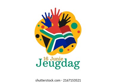 Translation: June 16. Youth Day. Youth day (Jeugdag) National day of South Africa Vector illustration. Suitable for greeting card, poster and banner.