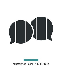 translation language with bubble chat icon vector illustration logo template for many purposes. Isolated on white background.