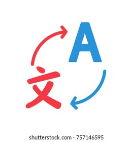 The translation of the language. Letter Japanese symbol