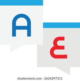 Translation Language Translate Icon Vector Flat Illustration