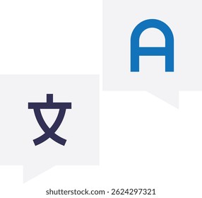 Translation Language Translate Icon Vector Flat Illustration
