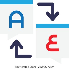 Translation Language Translate Icon Vector Flat Illustration