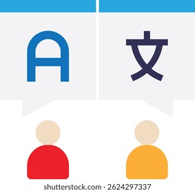 Translation Language Translate Icon Vector Flat Illustration