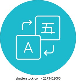Imagen vectorial de icono de círculo de línea de traducción. También se puede usar para aplicaciones web, aplicaciones móviles y medios impresos.