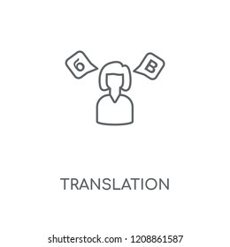 Translation linear icon. Translation concept stroke symbol design. Thin graphic elements vector illustration, outline pattern on a white background, eps 10.