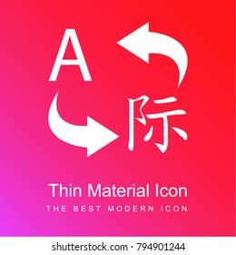 Translation and localization red and pink gradient material white icon minimal design