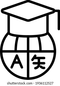 translation and localization training and courses Concept Vector line Icon Design, Language Translation symbol on white background, Dub localization stock illustration