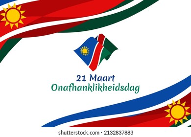 Translation: March 21, Independence Day. Independence Day of Namibia vector illustration. Suitable for greeting card, poster and banner.
