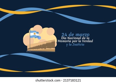 Translation: March 24, Day of Remembrance for Truth and Justice   vector illustration. National holiday of Argentina. Suitable for greeting card and poster. 