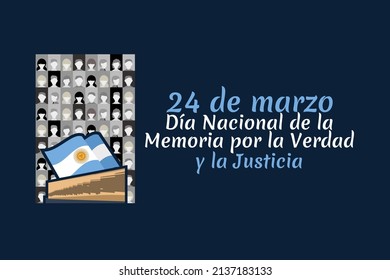 Translation: March 24, Day of Remembrance for Truth and Justice   vector illustration. National holiday of Argentina. Suitable for greeting card and poster. 