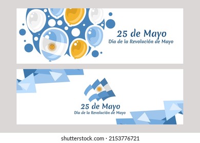 Translation: May 25, May Revolution Day. Día de la Revolución de Mayo. May Revolution of Argentina vector illustration. Suitable for greeting card, poster and banner 