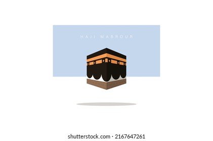 Übersetzung: Möge Allah deinen Hajj annehmen und euch verzeihen. Kaaba Vector für Hajj Mabroor in Mekka Saudi-Arabien. Hajj Mabrour und der heilige Mekka Gruß islamische Illustration Hintergrund Vektor 