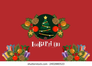 Translation: Merry Christmas. Eguberri On vector text Calligraphic Lettering design card template. Suitable for greeting card, poster and banner.