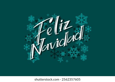 Translation: Merry Christmas. Feliz Navidad vector text Calligraphic Lettering design card template. Suitable for greeting card, poster and banner.
