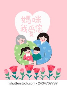 Translation - Mother, I Love You. Mother and grandmother hold children