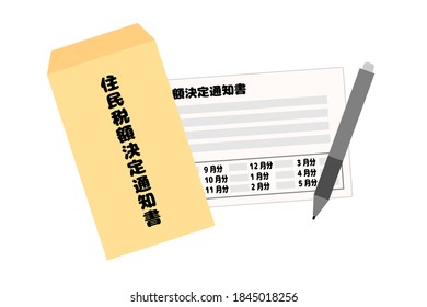 Translation: notice of determination of resident tax, amount paid, September, October, November, December, January, February, March, April, May.