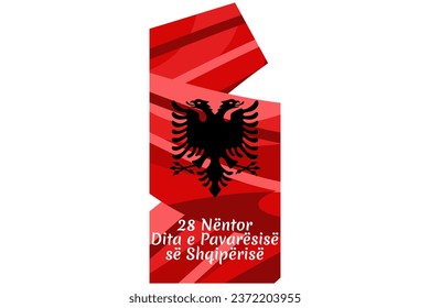 Translation: November 28, Independence Day of Albania. vector illustration. Suitable for greeting card, poster and banner