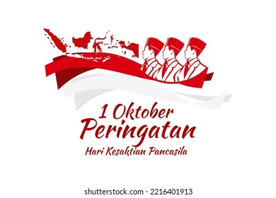 Translation: October 28, Youth Pledge remembrance day. Happy Youth Pledge (Sumpah Pemuda) vector illustration. 