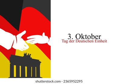 Translation: October 3, German Unity Day, vector illustration.  Suitable for greeting card, poster and banner.