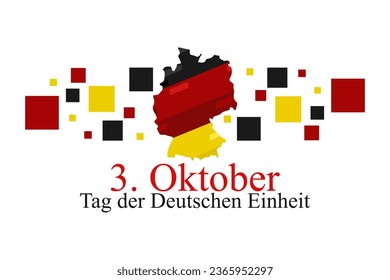 Translation: October 3, German Unity Day, vector illustration.  Suitable for greeting card, poster and banner.