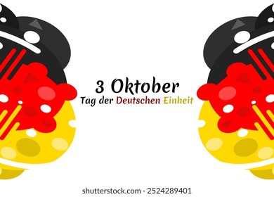 Translation: October 3, German Unity Day, vector illustration.  Suitable for greeting card, poster and banner.